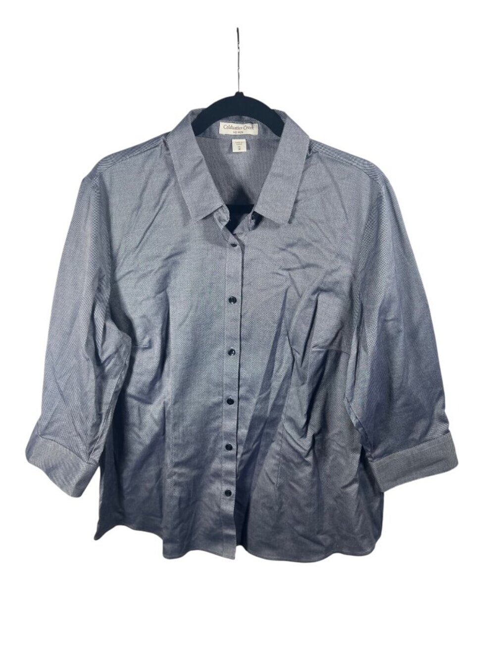 Coldwater Creek Top Womens 1X Button Down Shirt Cotton No Iron Career Classic